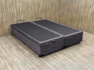 Base Box Baú Bipartido Queen Blindado Suede Marrom 36X158X198 AN