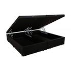 Base Box Baú Blindado King Bipartido AColchoes Suede Preto 49x193x203