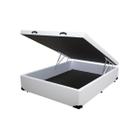 Base Box Baú Casal Premium Sintético Branco 41x138x188