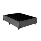 Base Box Blindado Casal AColchoes Suede Cinza 40x138x188