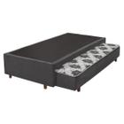 Base Box+Cama Auxiliar com Colchão de Espuma Solteiro 88x188x24cm Preto Cristalflex