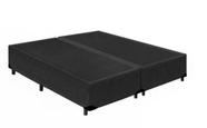 Base Box Casal Bipartido A colchões Suede Preto 40x138x188