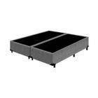 Base Box Casal Bipartido Blindado Suede Cinza