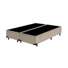 Base Box Casal Bipartido Suede Bege