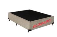 Base Box Casal Blindado Suede Bege