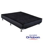 Base box casal material sintético preto 138x188x20 ortobom