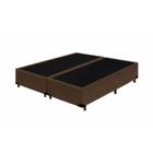 Base Box King Bipartido HomeQueen Suede Marrom 40x193x203