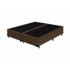 Base Box King Bipartido Suede Marrom - 193x203x27