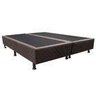 Base Box para Cama Casal King 192x203cm Bipartido Liz S05 Suede Bordado Marrom - Mpozenato