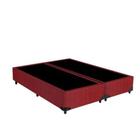 Base Box Queen Bipartido Suede Vermelho