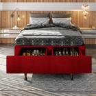 Base Box Queen com Sapateira 158x198x30cm  Suede Vermelho