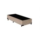 Base Box Solteiro Premium Suede Bege 40x88x188