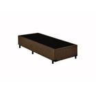 Base Box Solteiro Premium Suede Marrom 40x88x188