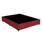 Base Box Viuvão Suede Vermelho 128Cm de Largura