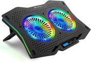 Base C3-TECH Gamer para Notebook - Até 17,3", Inclinação ajustável, cooler 14cm, LED Rainbow, REF: NBC-400