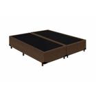 Base Cama Box Bipartido Casal Suede Marrom RC Sono Leve 38x138x188