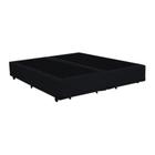 Base Cama Box Bipartido Casal Suede Preto RC Sono Leve 38x138x188