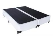 Base Cama Box Bipartido King Size material sintético Branco 40x193x203