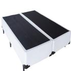 Base Cama Box Bipartido Premium Queen 1,58 x 1,98 x 0,32 Tecido Sintético Branco