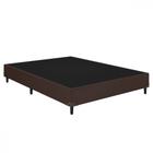 Base Cama Box Casal 138x188x25 Sued Marrom Sanmade Maite