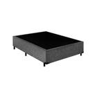 Base Cama Box Casal Suede Cinza 40x138x188