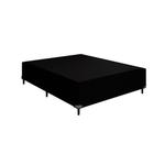 Base Cama Box Casal Suede Preto 40x138x188 - Sonho Camas e Móveis