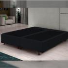 Base Cama Box Queen Bipartido 1,58 x 1,98 x 0,28 Suede Amassado Lobbox - Preto