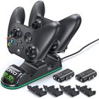 Base Carregador com Led + 2 Baterias Recarregáveis Compatível com Controle Xbox Series X/S Xbox One Elite