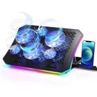 Base Cooler Notebook 17" 6 fan LED RGB Suporte Celular 2 USB