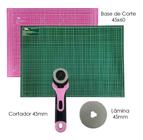 Base Corte Patchwork 60x45 Verde Rosa Preta Cinza Cortador45 - Artmak