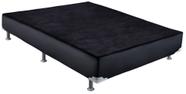 Base de Cama Box material sintético Preto Viuva 128 cm (LARG) Baixa - 42847