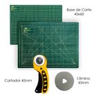 Base De Corte A2 Placa Para Cortar Tecidos 60x45 Cortador Circular 45mm + 1 Lamina Reserva - Não informado