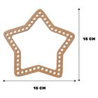 Base de MDF Formato de Estrela Aberta crochê/Fio de malha -