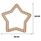 Base de MDF Formato de Estrela Aberta crochê/Fio de malha -