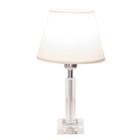 Base para abajur kristalo cromado e transparente (c)8cm (l)8cm (a)27cm 1xe27 40w - xl002 - Bella Iluminação