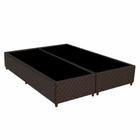 Base Para Cama Box Casal Queen Size Bipartido 158cm Poliéster Bordado New York Marrom - Gazin