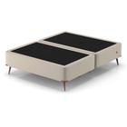 Base para Cama Box King com Entrada USB Night (45x193x203 cm) Suede Bege