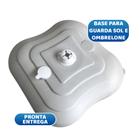 Base Para Guarda Sol e Ombrelone Suporte Com Água e Areia Piscinas Branca