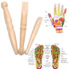 Bastão Artesanal de Madeira Acupuntura Massagem (kit com 3)