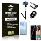 Bastão Selfie Bluetooth Galaxy S20 Ultra+ Capa +Película 3D