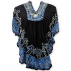 Bata Indiana estilo Poncho Bordado Batik Plus Size PU 009