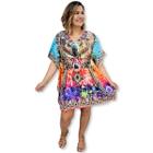 Bata Kaftan Indiana Digital com Brilhos Estampada Boho Luxo