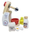 Batedeira de Brinquedo - Kit Comidinha de Madeira - Brincando de Cozinha Infantil - NewArt Toy's