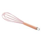 Batedor de claras de nylon rosa com cabo de aço inox rose 26,5cm lyor