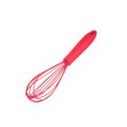 Batedor de Claras Manual Fouet Silicone Vermelho Cozinha 1un