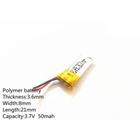 Bateria 3,7v 50mah 3,6mm X 8mm X 21mm Carta - KMIG