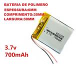 Bateria 3,7v  700 Mah Gps Mp3 Mp4 603035 2 Fios