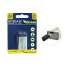 Bateria 9V 500MA Recarregável C/ Carga Micro USB - green