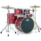 Bateria Acústica D One Rocket Dr22 Red Satin Sparkle pele Filme Duplo com Banco