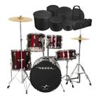 Bateria Acústica Vogga Bumbo 22 Vpd924 Vinho Com Kit Capa